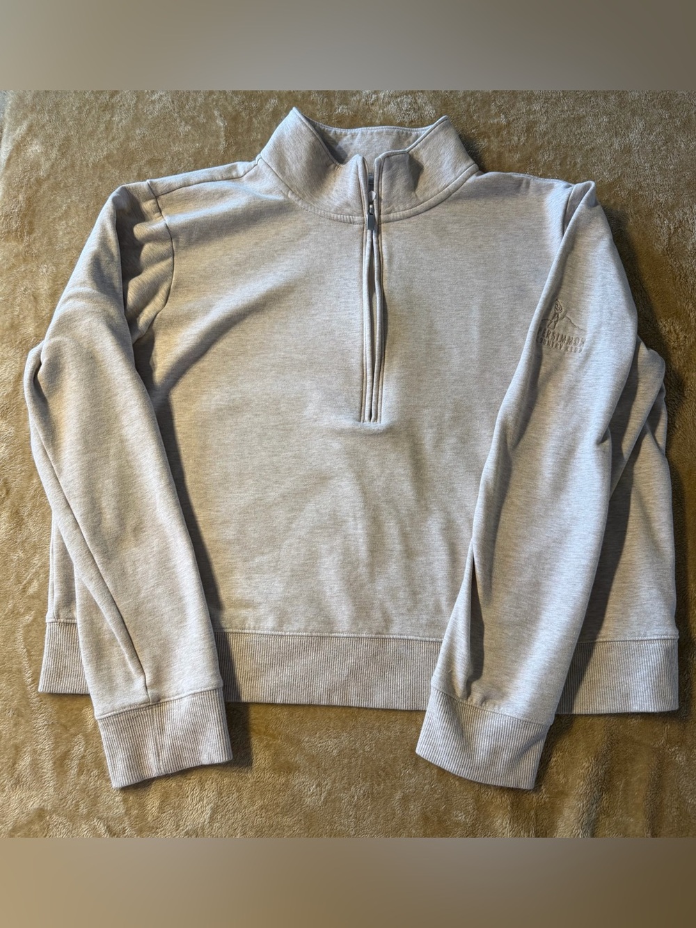 TravisMathew Women’s Cloud Fleece Half-Zip Pullover Cream XL | Golfcore Preppy